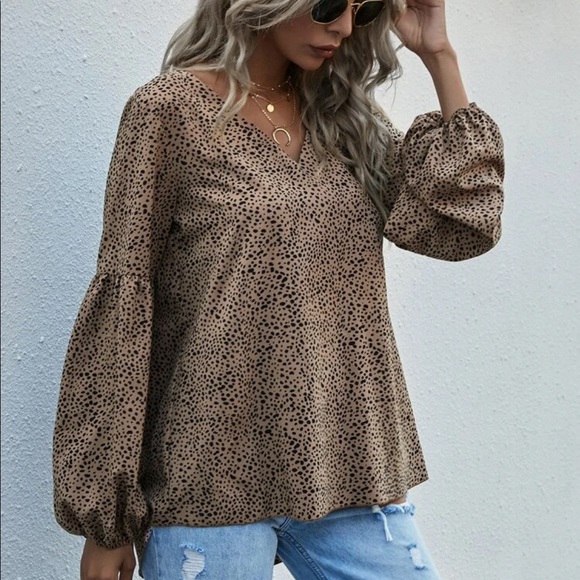 Boho Print Long Sleeve Top Blouse shirt - Picture 6 of 9